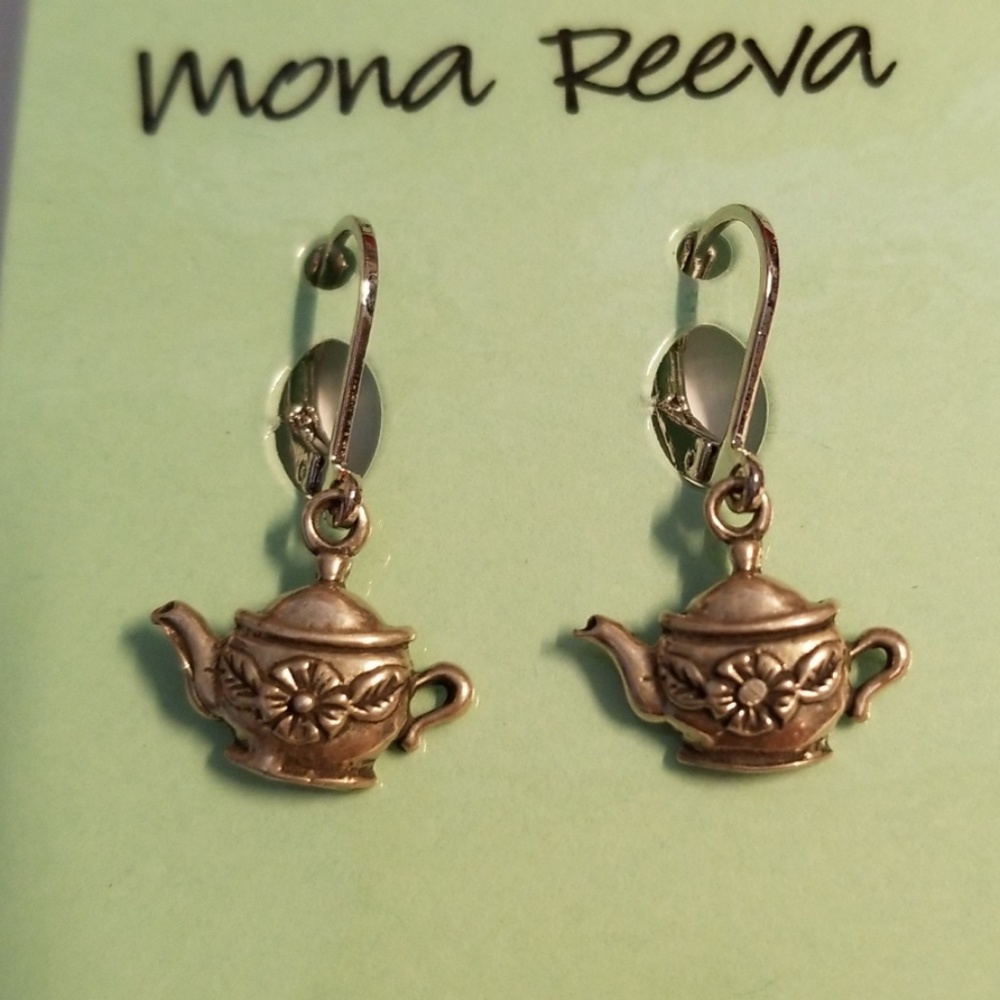 Vintage Tiny Sterling Silver Teapot Earrings